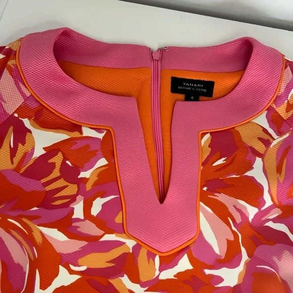 TAHARI ASL Floral Midi Dress – Size 4 - Picture 6 of 7